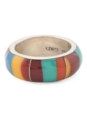 SEED & SAGE Made In Mexico Sterling Silver Multi Stone Band Ring